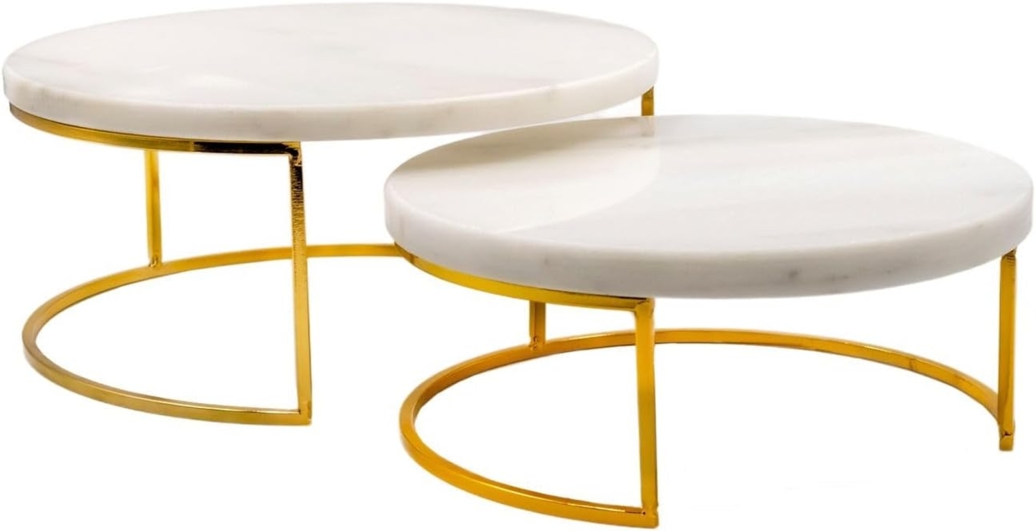 Intirilife Kuchenplatte, Marmor, (Set, 2-tlg, Set), Kuchenplatte Tortenständer Kuchen Torten Servier Teller (2-tlg. Set) Bild 1