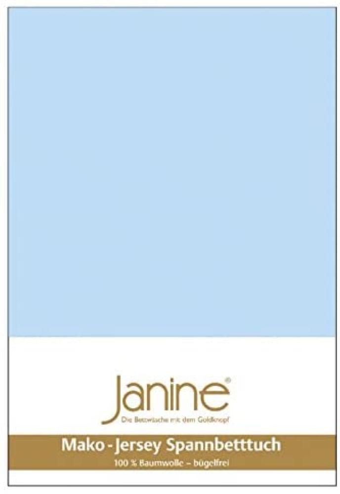 Janine Mako Jersey Spannbetttuch Bettlaken 140-160x200 cm OVP 5007 12 hellblau Bild 1