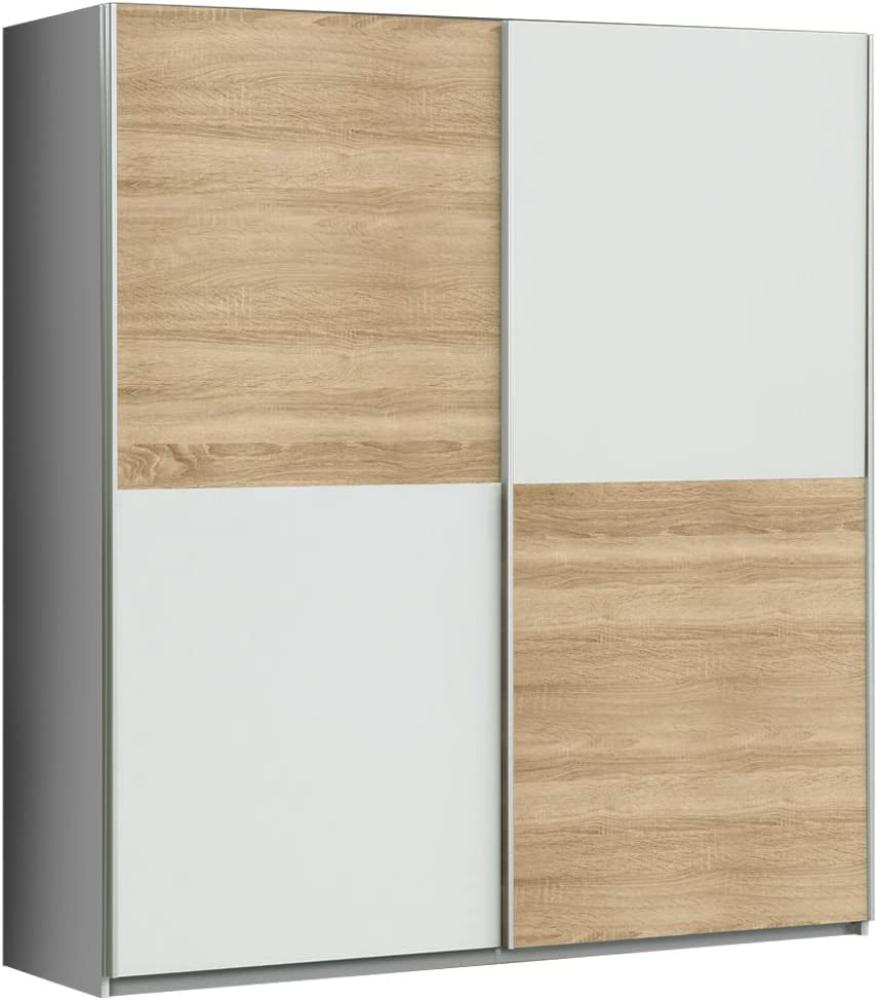 Schwebetürenschrank Wisal 16 weiß Sonoma Eiche 170x191x61 cm Bild 1