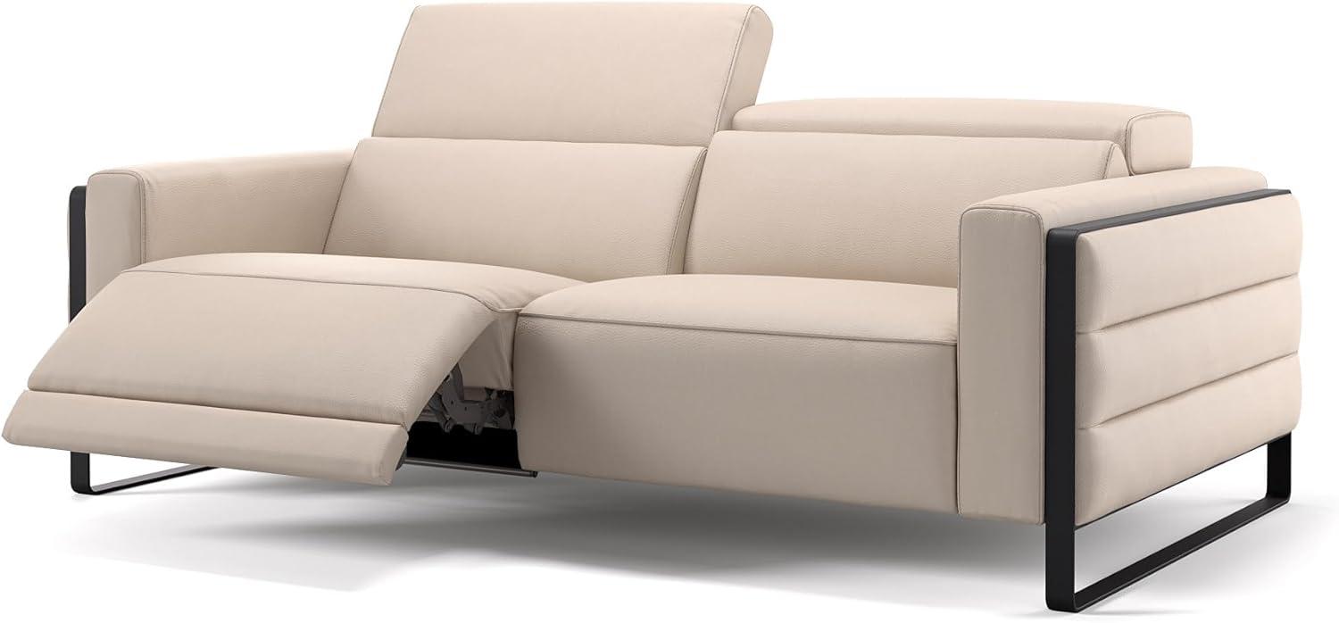 Sofanella Ledersofa DELTONA 3-Sitzer Ledercouch elektrisch in Creme Bild 1