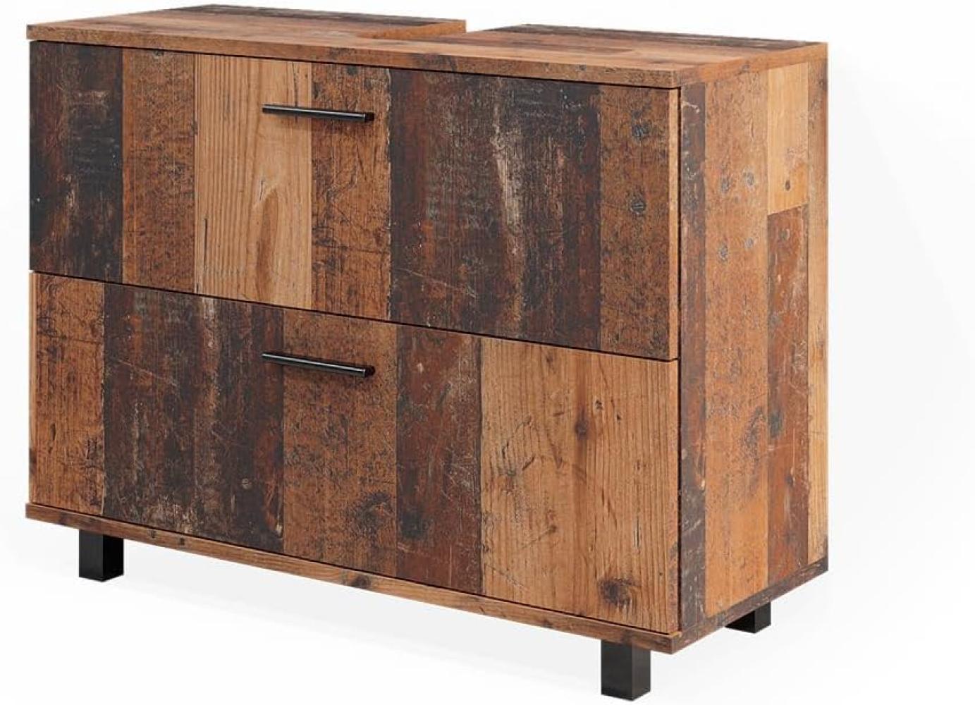 Vicco Waschtischunterschrank Waschbeckenunterschrank Ilias Old Style modern 80x61 cm Badezimmer Schrank Badschrank Badkommode Badmöbel 2 Schubladen Bild 1