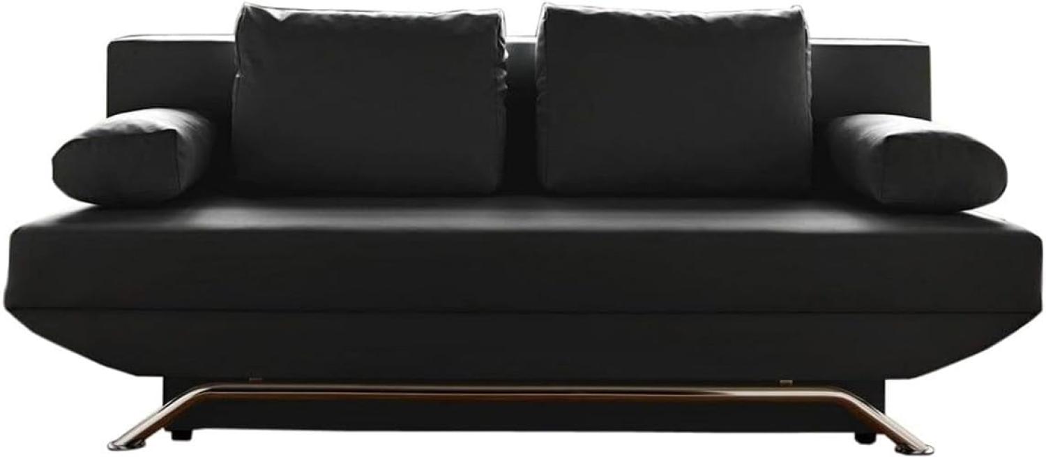 Bettsofa Cady Schwarz 200x90 Schlaffunktion und Bettkasten Schlafsofa Bild 1