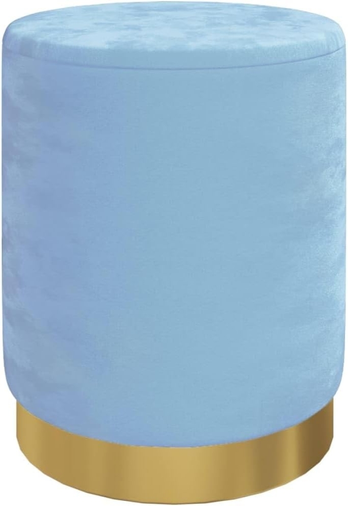 vidaXL Runder Aufbewahrungshocker Hellblau Samt 31 x 37 cm 340291 Bild 1