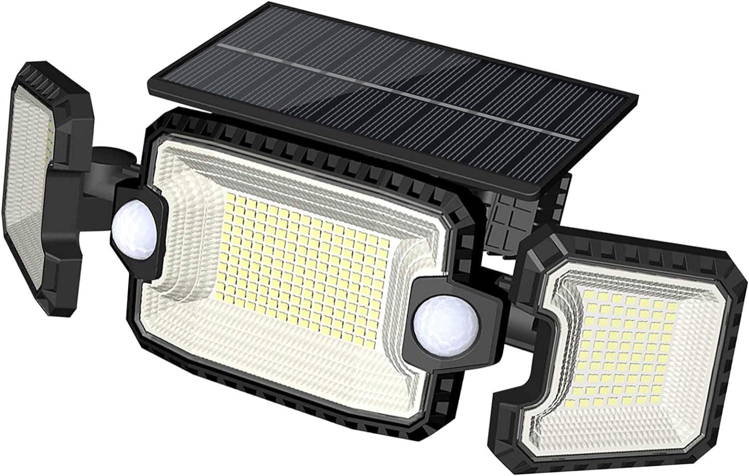 LEDYA Solarlampen für Außen mit Bewegungsmelder, 305 LED 7300 Lumen Solarleuchten, 1800mAh Solar Lampe Outdoor, IP65 Wasserdicht für Terrasse, Veranda, Garage, Hof, Straßen, 1 Stück Bild 1