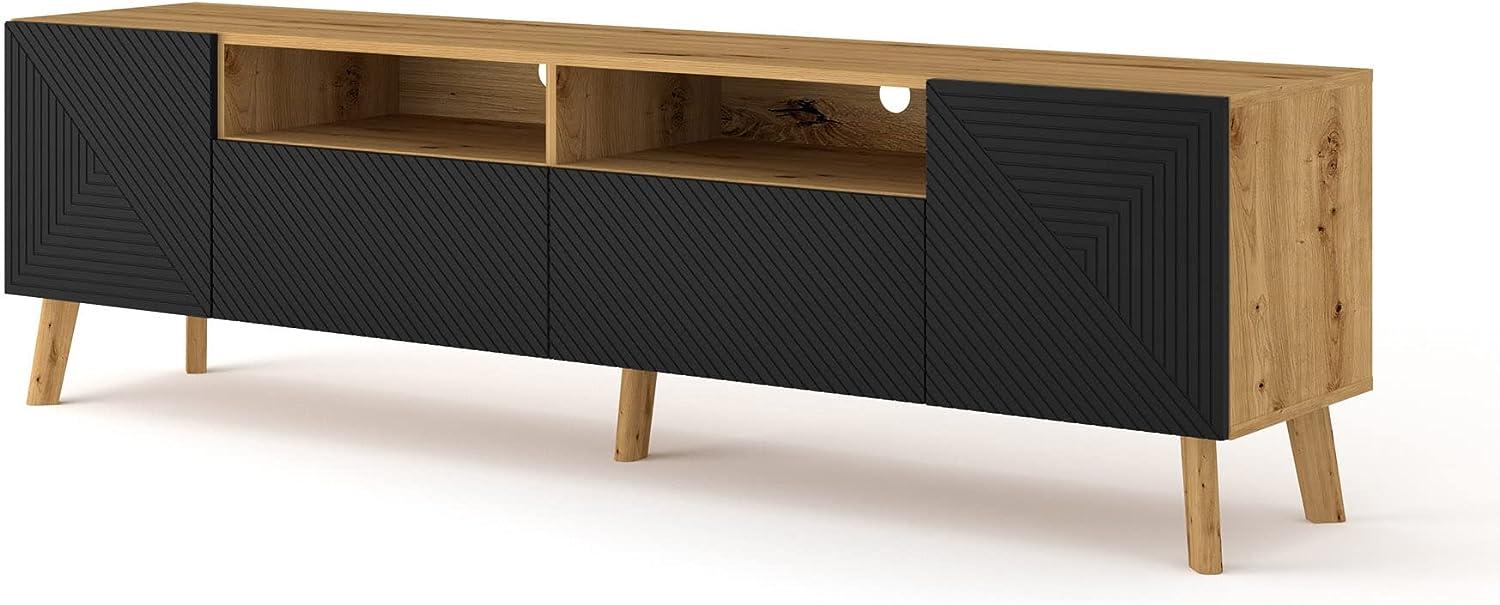 TV-Schrank LUXI 195 cm Artisan-Eiche / Schwarz matt Bild 1