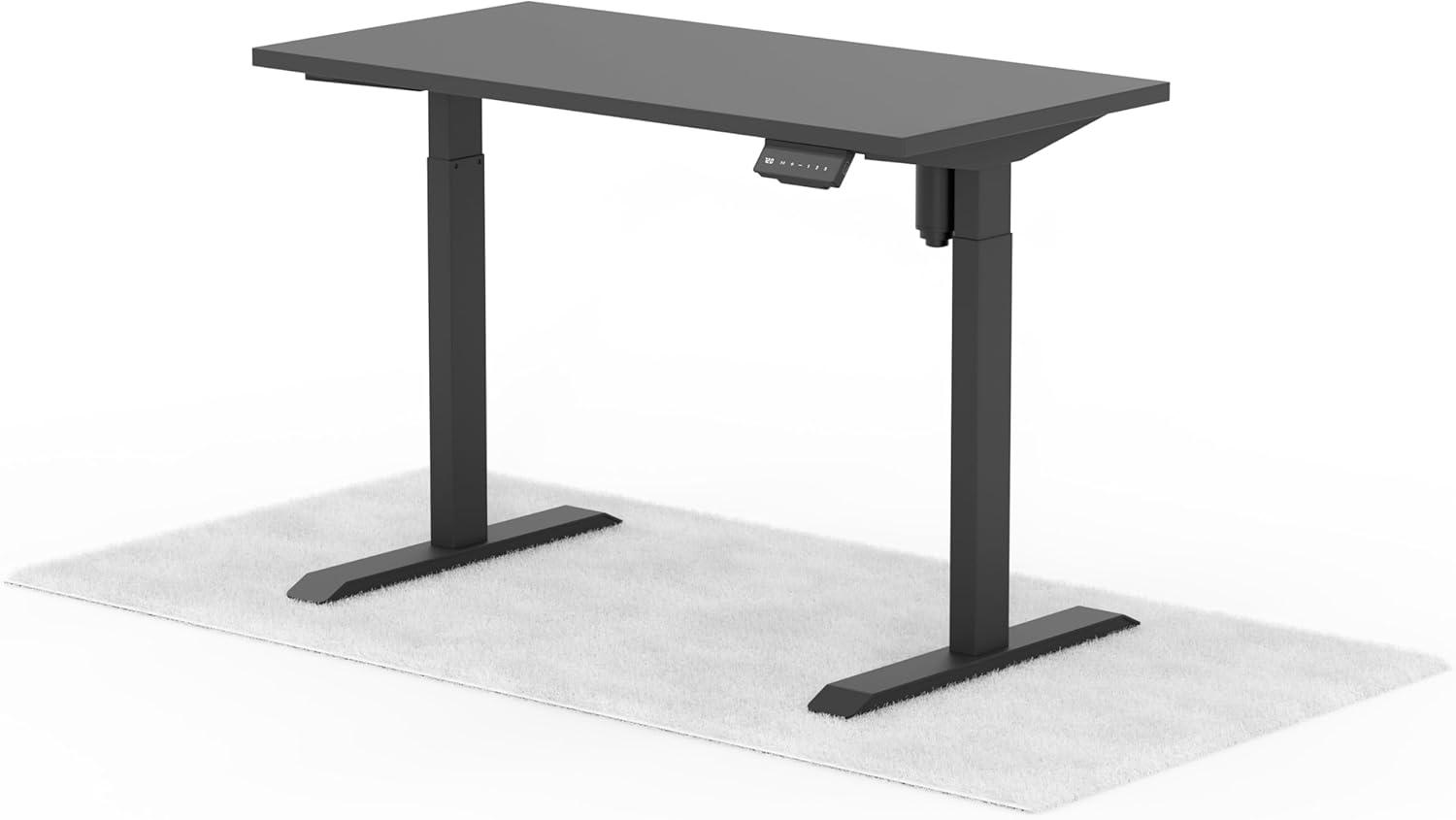 elektrisch höhenverstellbarer Schreibtisch ECO 120 x 60 cm - Gestell Schwarz, Platte Anthrazit Bild 1