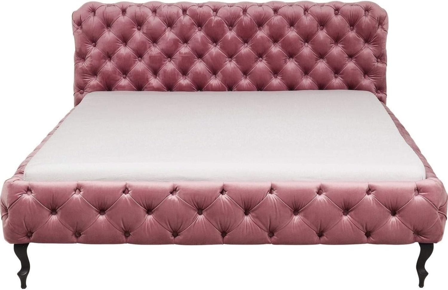 Kare Design Bett Desire, Velvet-Rose, Doppelbett, Knopfheftung, samtig, strapazierfähiger Bezug, zeitlos, luxuriös, niedriges Kopfteil, 180x200cm Bild 1