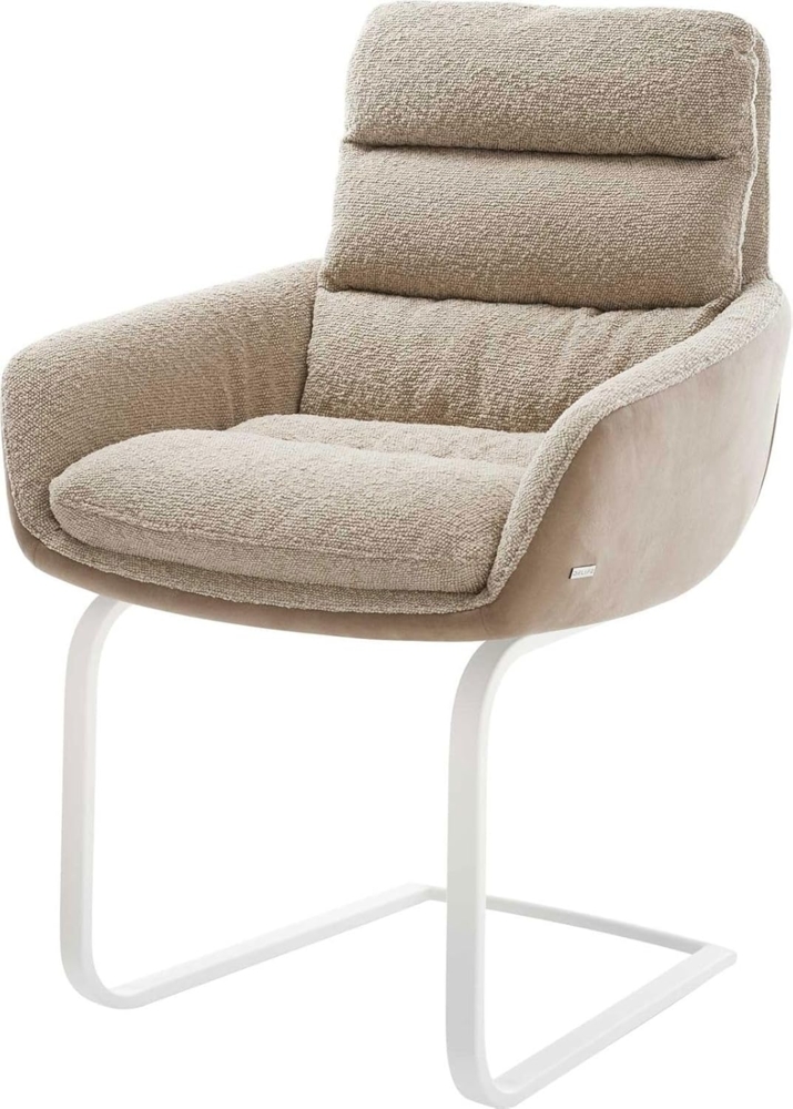 Freischwinger Abelia-Flex mit Armlehnen Materialmix Schlamm Freischwinger flach Weiß Bild 1