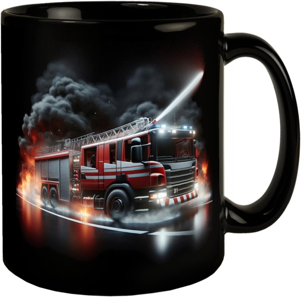 speecheese Tasse Feuerwehrfahrzeug im Einsatz Tasse in Schwarz Bild 1