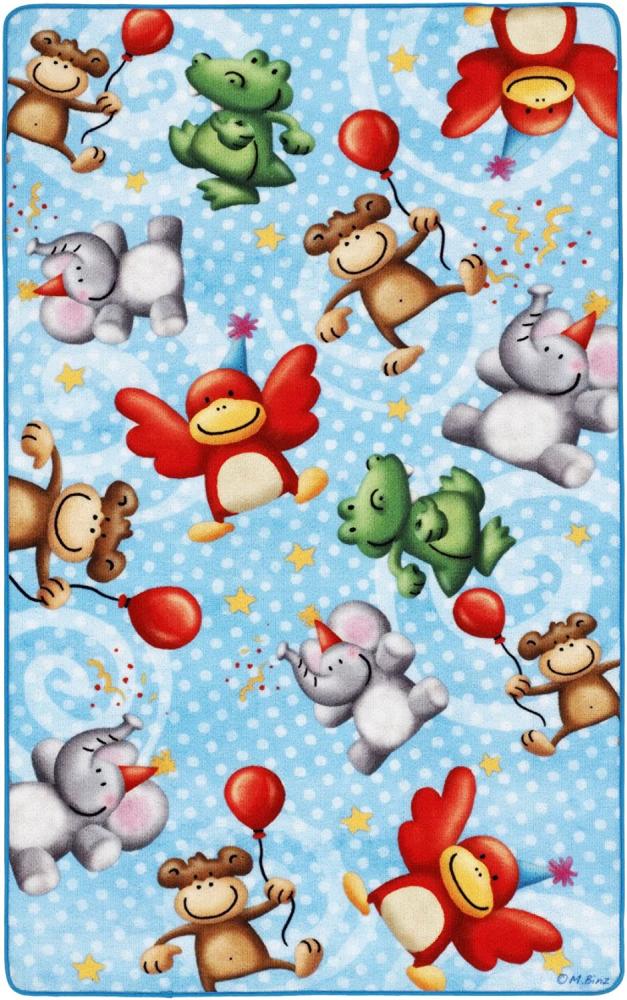 Kinderteppich 'Lovely Kids' Tierfreunde beim Spielen 67x125 cm Bild 1