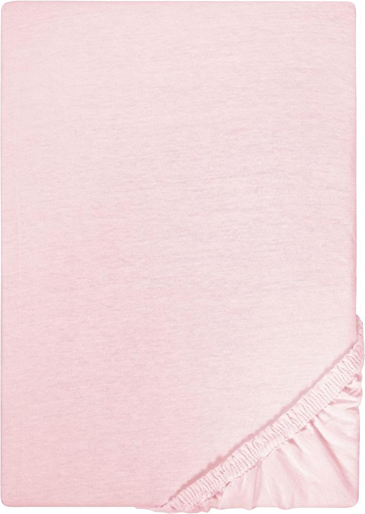 Biberna Jersey-Stretch Spannbettlaken Spannbetttuch 90x200 cm - 100x200 cm Rose Bild 1