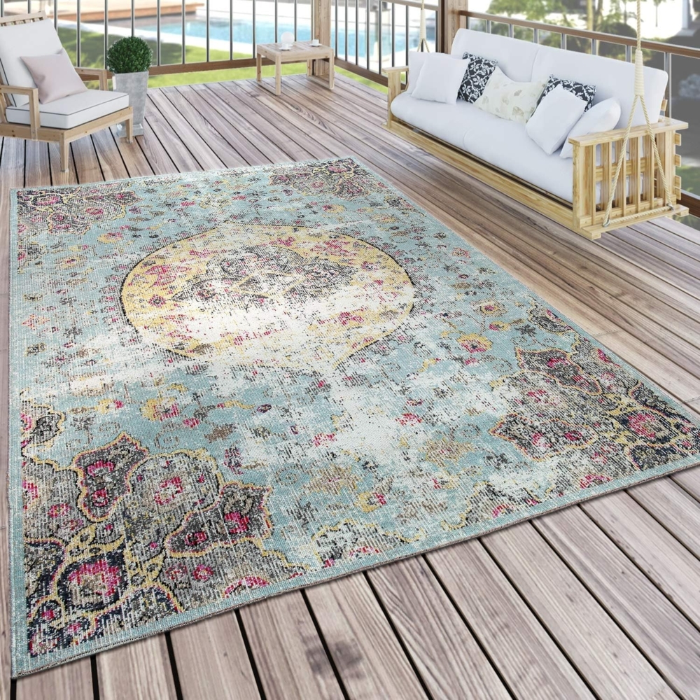 Paco Home Teppich Artigo 401, rechteckig, Höhe: 2 mm, Kurzflor, Orient-Optik, Vintage Design, In- und Outdoor geeignet Bild 1