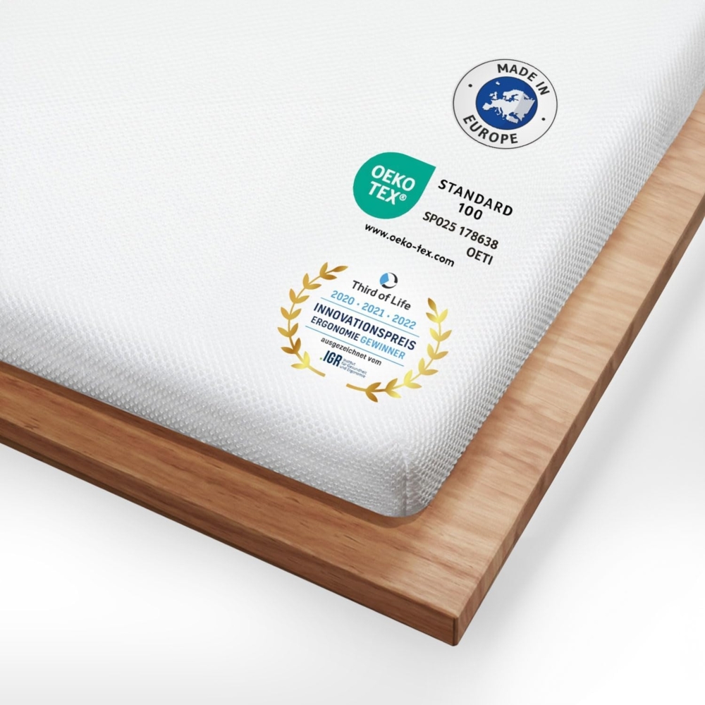 Third of Life, Topper Matratzentopper AERO ActiveClima - atmungsaktive Komfortauflage, 5 cm hoch, 100% hochwertiger Memory Schaum, Atmungsaktiv, feuchtigkeitsregulierend, stützend, hygienisch Bild 1