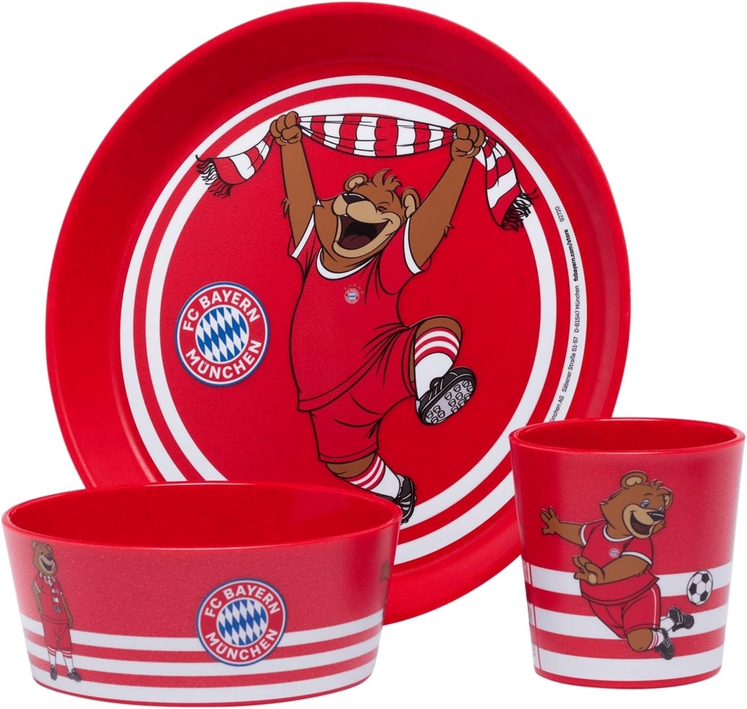 FC Bayern München Frühstücksbrett FC Bayern München Kindergeschirr Set 3teilig Berni, Polypropylen Bild 1