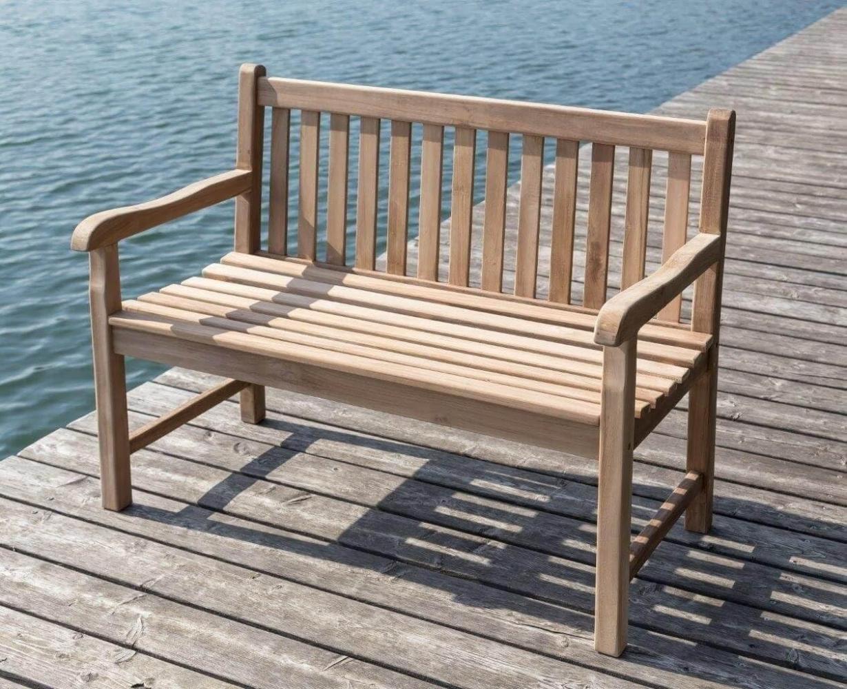 Gartenbank Solo aus Teak, B-Grade, naturbelassen Bild 1