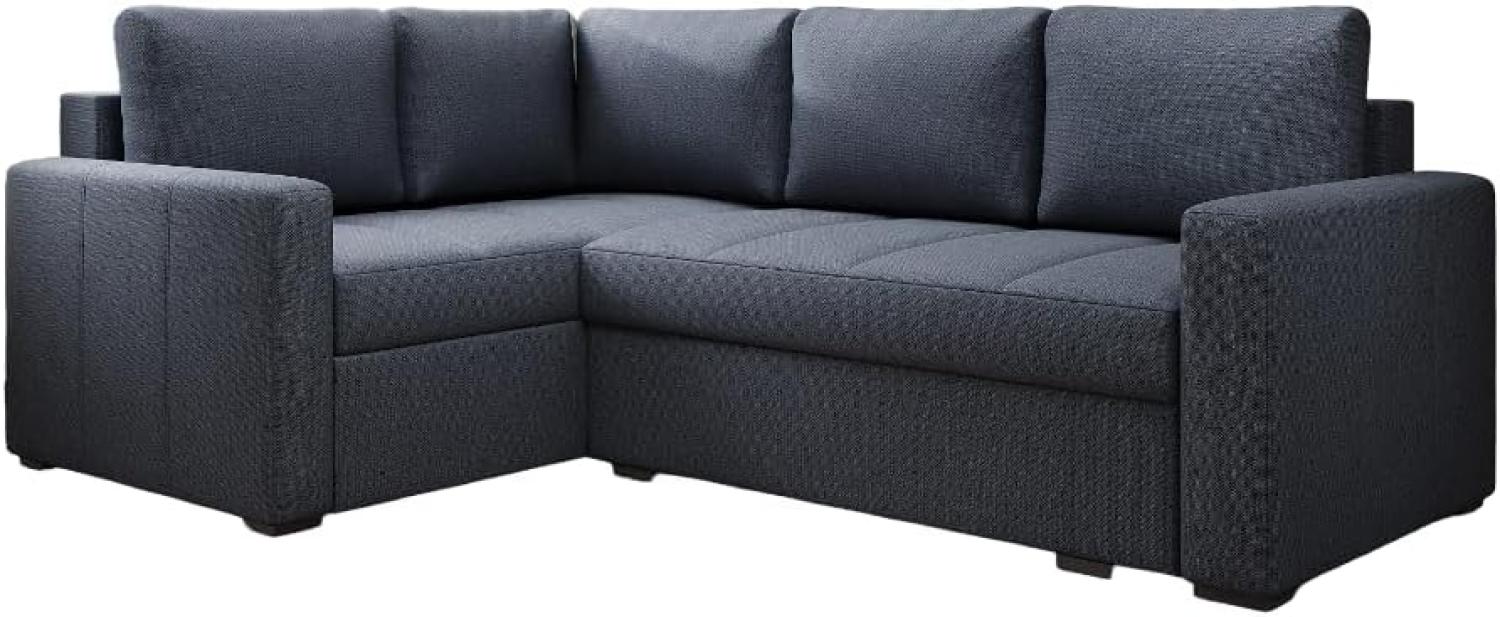 Designer Sofa Cortino mit Schlaffunktion und Stauraum Stoff Blau Links Bild 1