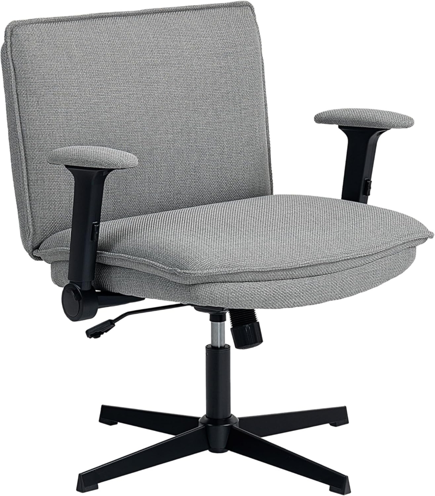 HOMCOM Bürostuhl Schreibtischstuhl, höhenverstellbar (Drehstuhl, 1 St), für Schlafzimmer, Arbeitszimmer, Grau Bild 1