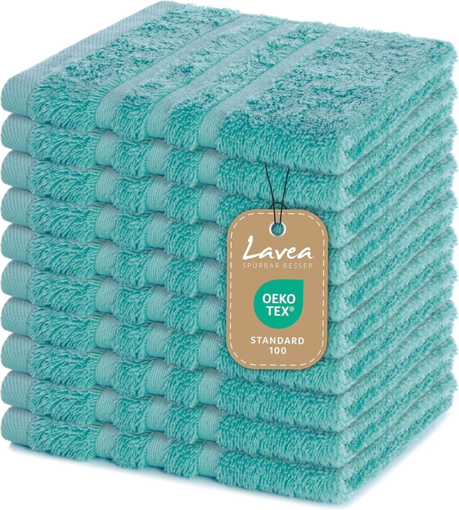 Lavea Seiftuch Elena, 30x30cm aus 100% Baumwolle, einzigartig weiche Seiftücher (Set, 10-St), ideal für die schonende Reinigung von Gesicht und Händen Bild 1