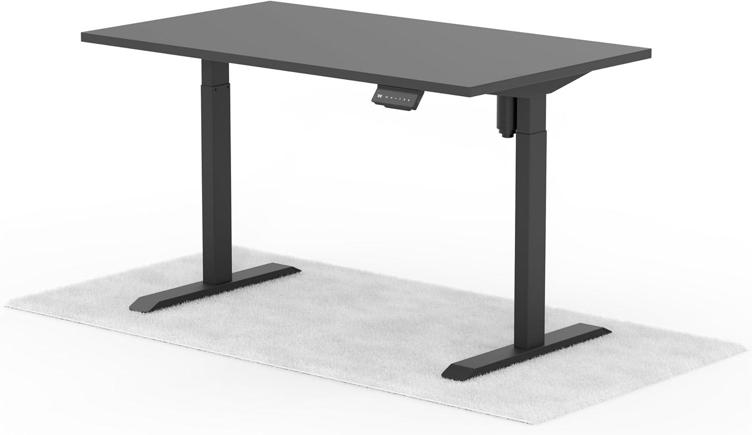 elektrisch höhenverstellbarer Schreibtisch ECO 140 x 80 cm - Gestell Schwarz, Platte Anthrazit Bild 1