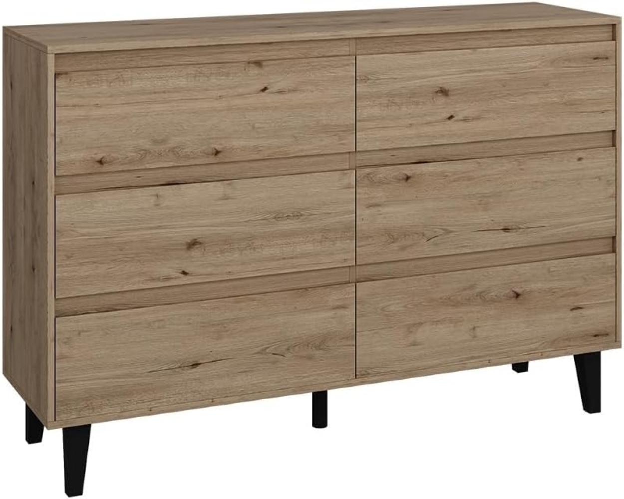 Vicco Sideboard Bahia Eiche 139 x 92 cm mit 6 Schubladen Bild 1