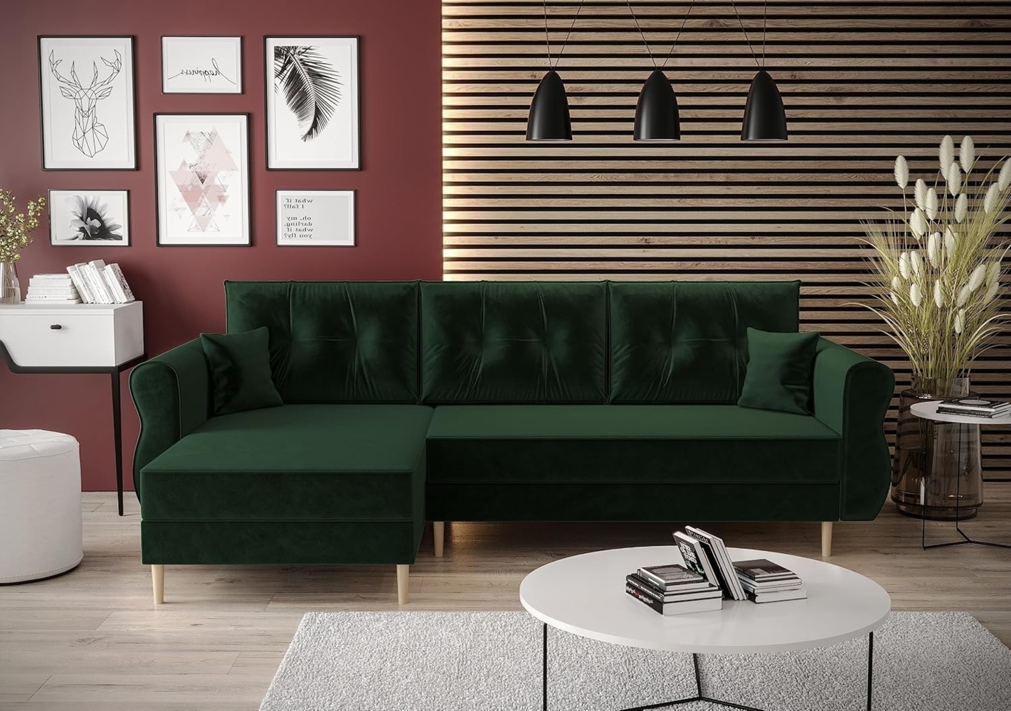 ALTDECOR Ecksofa APOL-L, Couch mit Schlaffunktion, Stauraum Wohnlandschaft Funktionsecke, Corner Sofa Bett Eckcouch Couch L-Form Schlafcouch Ausziehbar Bild 1