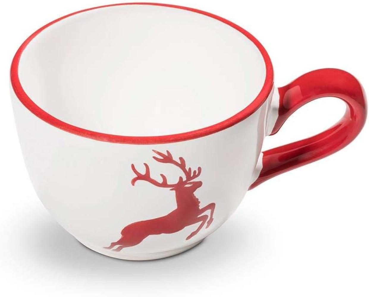 Rubinroter Hirsch, Kaffeetasse Cup (0,19L) - Gmundner Keramik Kaffeetasse - Mikrowelle geeignet, Spülmaschinenfest Bild 1