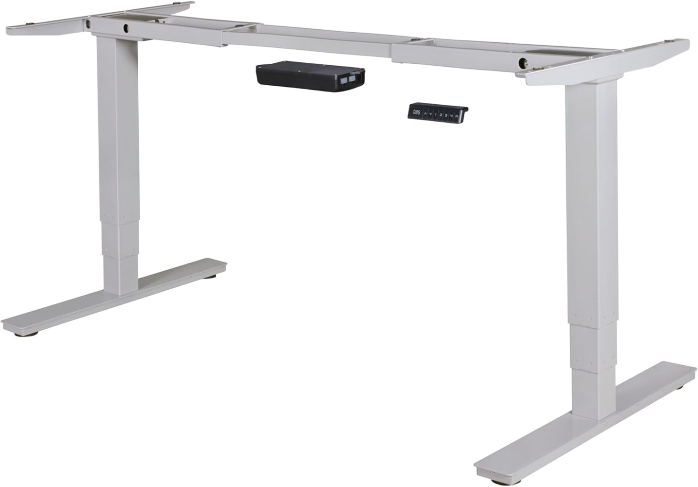Höhenverstellbares Tischgestell mit Dual-Motor + Memory Funktion | höhenverstellbar von 63 - 128 cm, Silber Bild 1