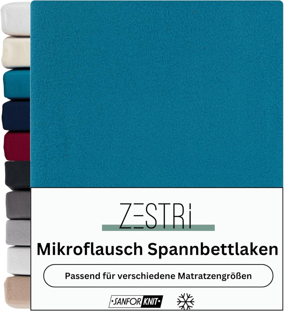 Zestri Spannbettlaken Mikroflausch Spannbetttuch für den Winter, Gummizug: rundum, Bettlaken winter flauschig warm, 26#1374, Viele Farben & Größen Bild 1