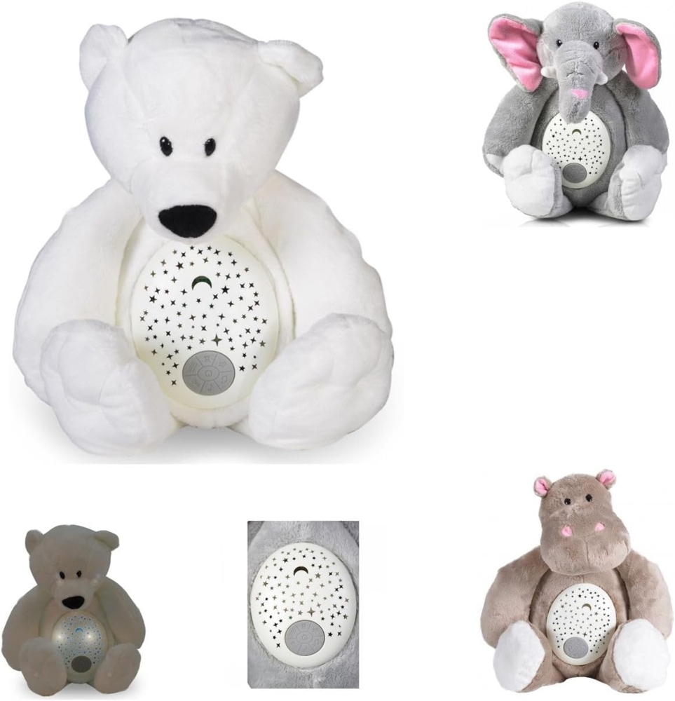 Moni Musik Plüschtier K999, Timer, Musik, Licht, Lautstärkeregelung, Projektor weiß Bild 1