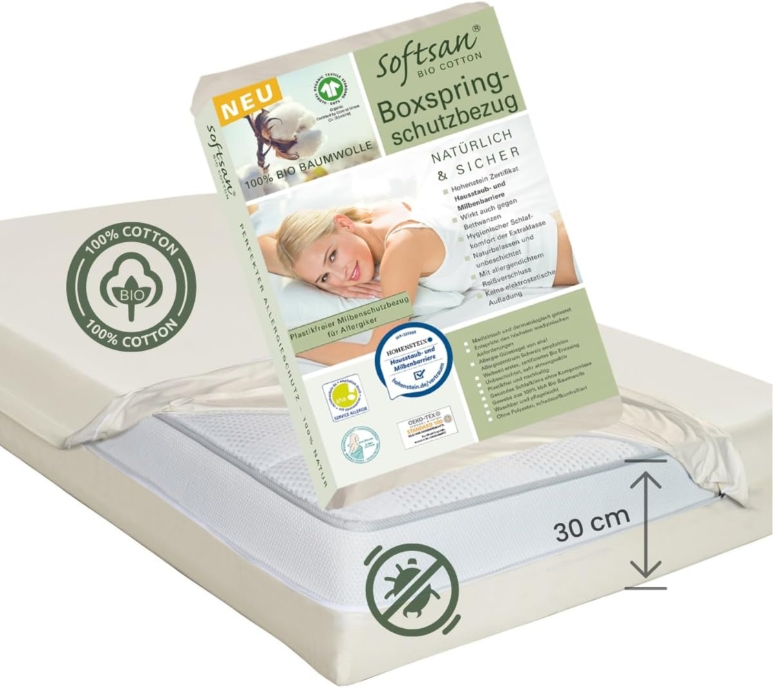 Encasing Bio Cotton Softsan, Milbenschutzbezug für Boxspring Matratzen Bild 1