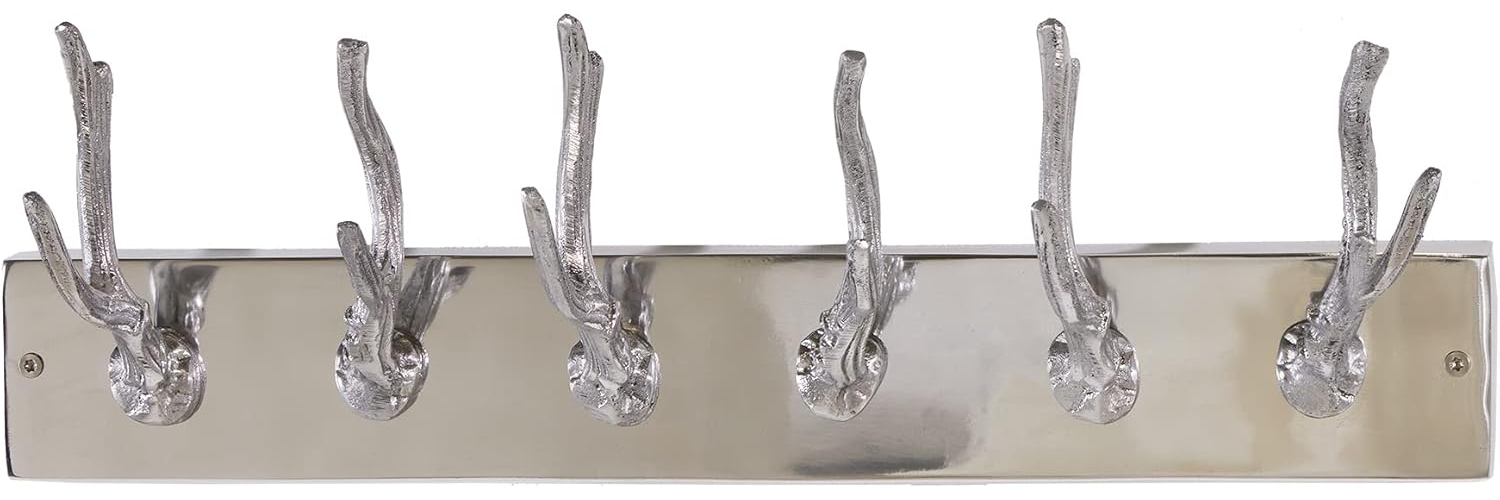 riess-ambiente Wandgarderobe DEER 50cm silber, Metall · Modern Design · Kleiderhaken · Hirschgeweih Bild 1