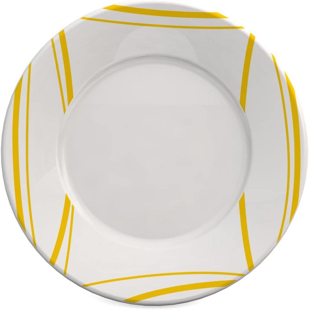Ornamin Teller flach Ø 19,5 cm Schilf gelb, Melamin hochwertiger, stabiler Kunststoffteller robustes Alltags-Geschirr, Camping, Picknick, Gemeinschaftsverpflegung Dessertteller, Frühstücksteller Bild 1