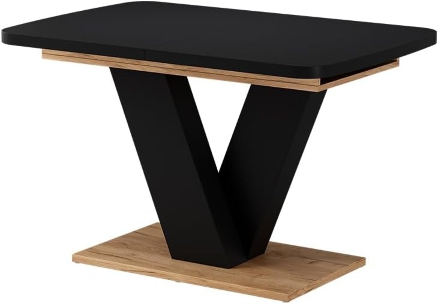 Esstisch Fenaro Schwarz/Eiche 120x80 cm ausziehbar Vicco Bild 1