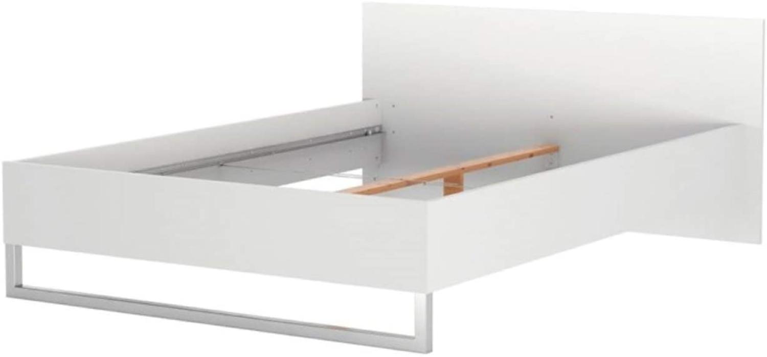 Doppelbett STINA Bettgestell Ehebett Bett Schlafzimmer 140x200 weiß Bild 1