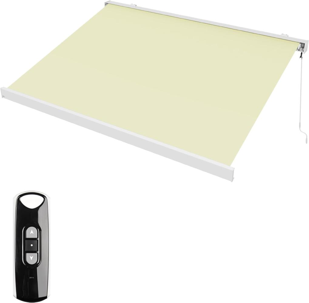 Paramondo Kassettenmarkise Line Markise elektrisch 600x300 cm hellbeige weiß Bild 1