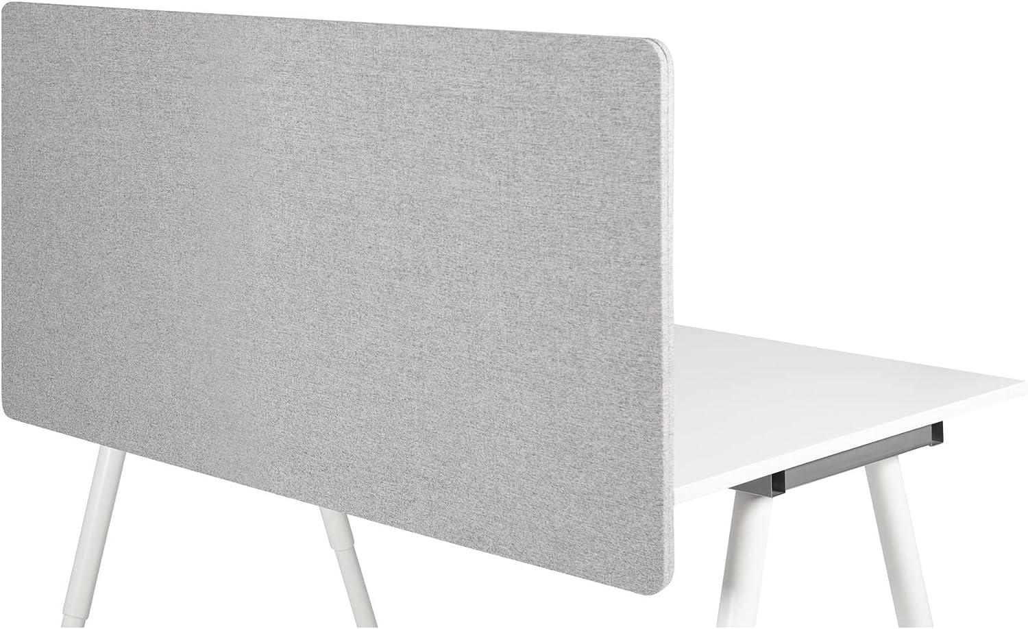 hjh OFFICE Akustik Trennwand Schreibtisch FLEXMIUT D 62x120 cm Stoff Hellgrau Sichtschutz Tischtrennwand 891008 Bild 1