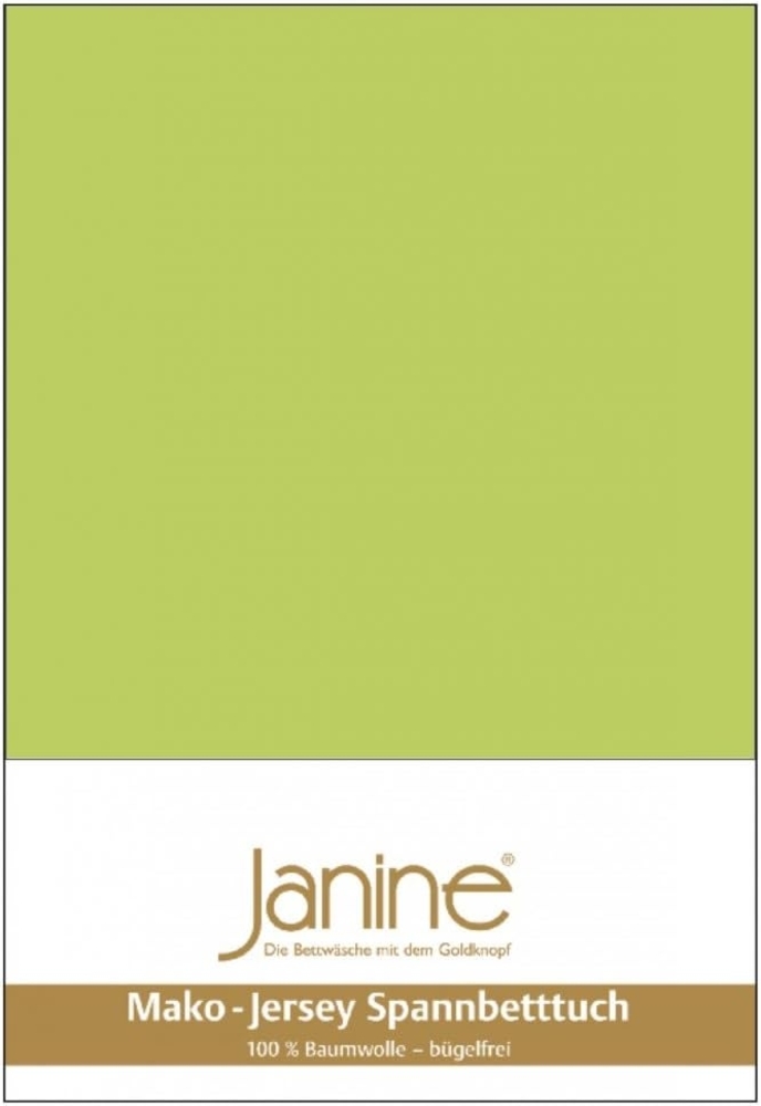 Janine Mako Jersey Spannbetttuch Bettlaken 180 - 200x200 cm OVP 5007 56 apfelgrün Bild 1