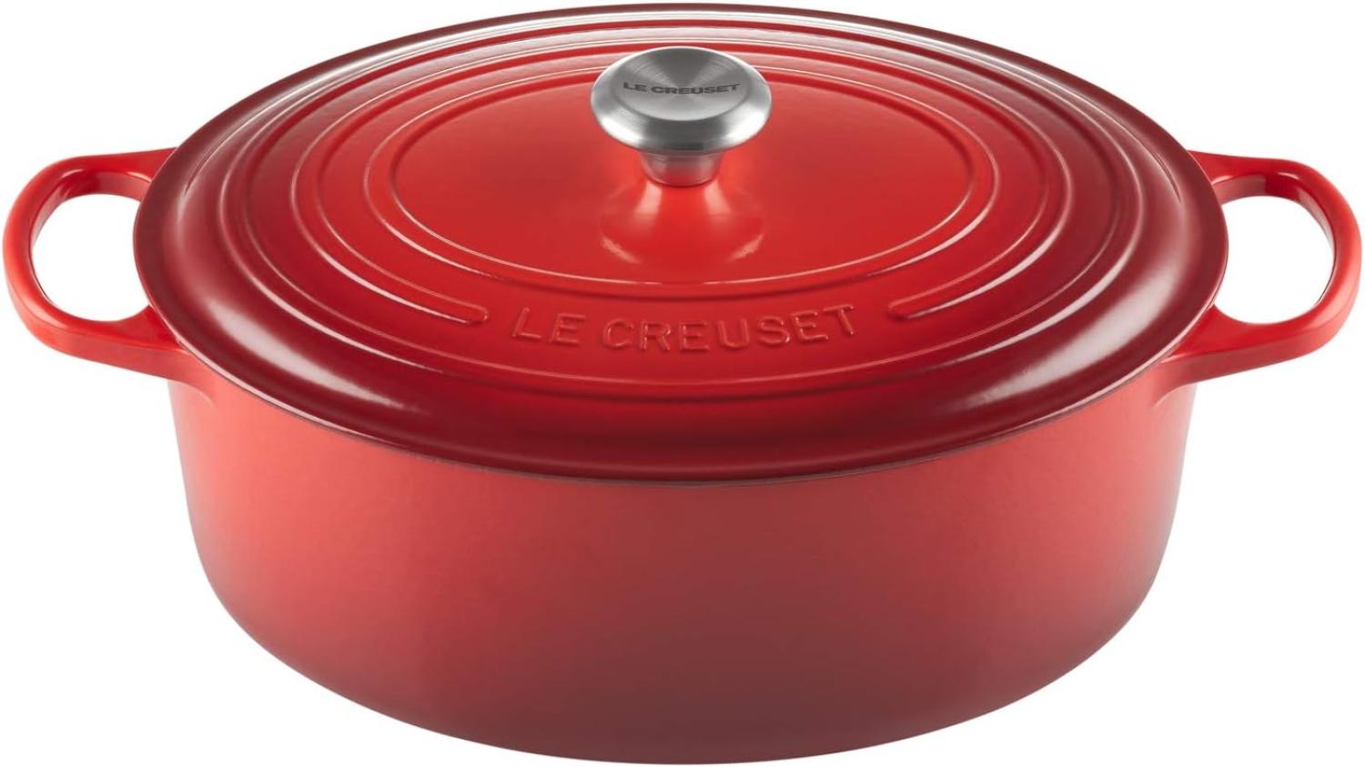 Le Creuset Bräter 'Signature' , Gusseisen , Oval, für alle Herdarten und Induktion geeignet, Kirschrot, 33,0 cm Bild 1