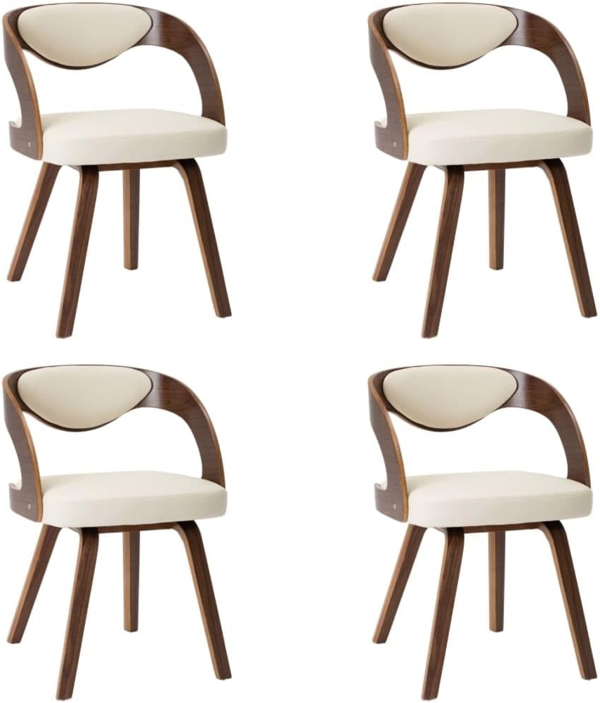 vidaXL Esszimmerstühle 4 Stk. Creme Bugholz und Kunstleder [278840] Bild 1
