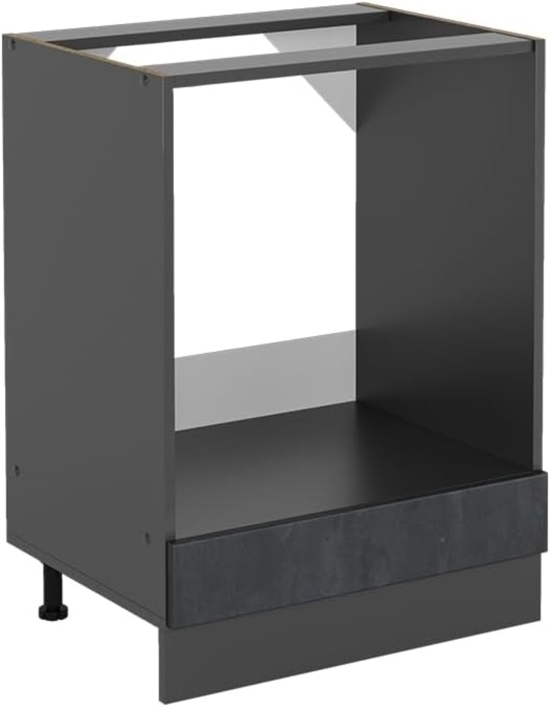 Vicco Herdumbauschrank R-Line, Schwarz Beton/Anthrazit, 60 cm ohne Arbeitsplatte Bild 1