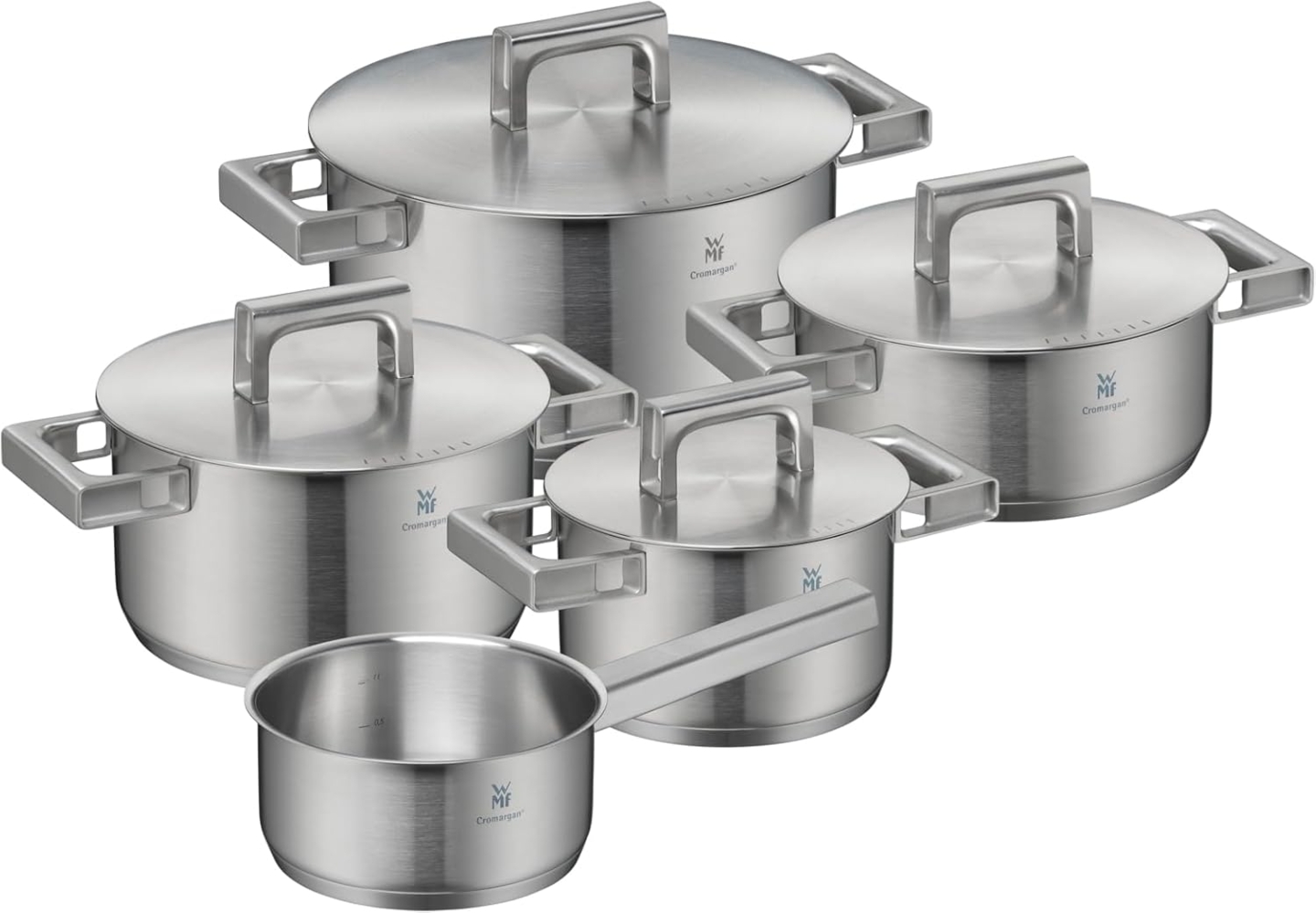 WMF Topf-Set Ultimate Cool+, Cromargan® Edelstahl Rostfrei 18/10 (Set, 9-tlg), 9-teilig, wärmereduzierende Cool+ Griffe, TransTherm-Allherdboden Bild 1