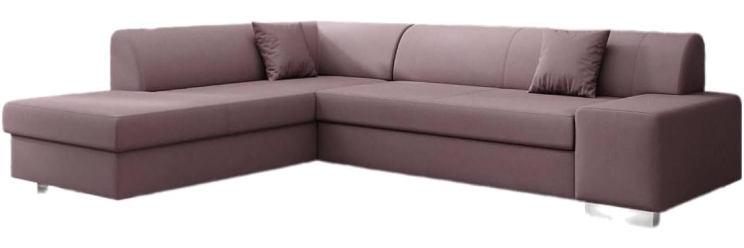 Designer Sofa Pina mit Schlaf- und Klappfunktion Stoff Rosé Links Bild 1