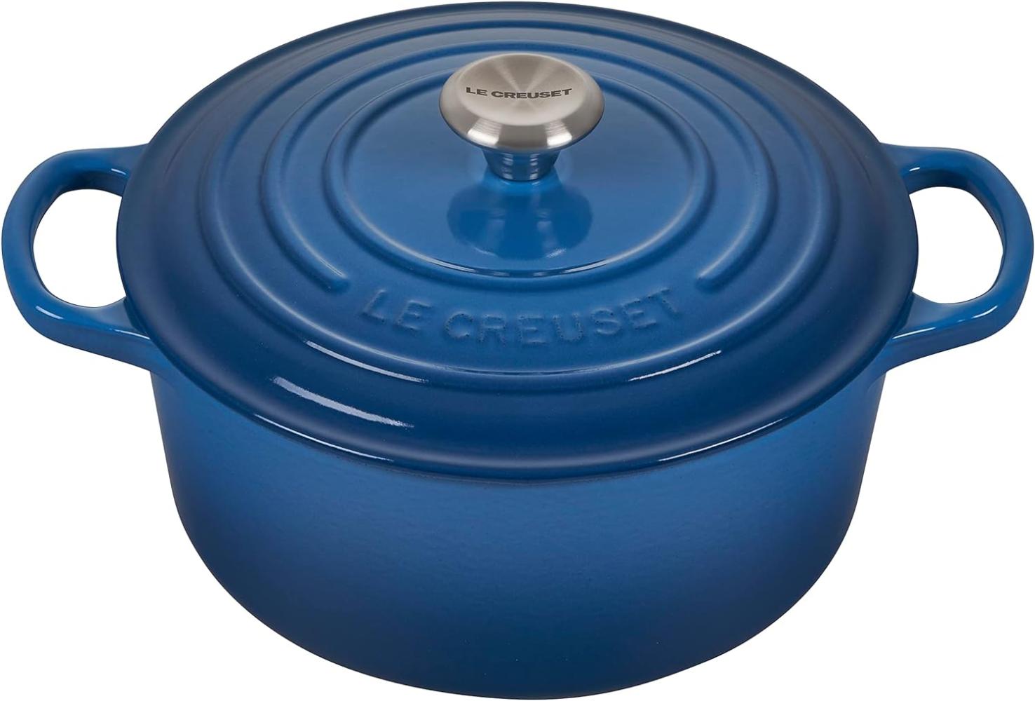 Le Creuset Signature Gusseisen-Bräter mit Deckel, Für alle Herdarten und Induktion geeignet, Rund, Marseille, 22,0 cm, 3.3 Bild 1