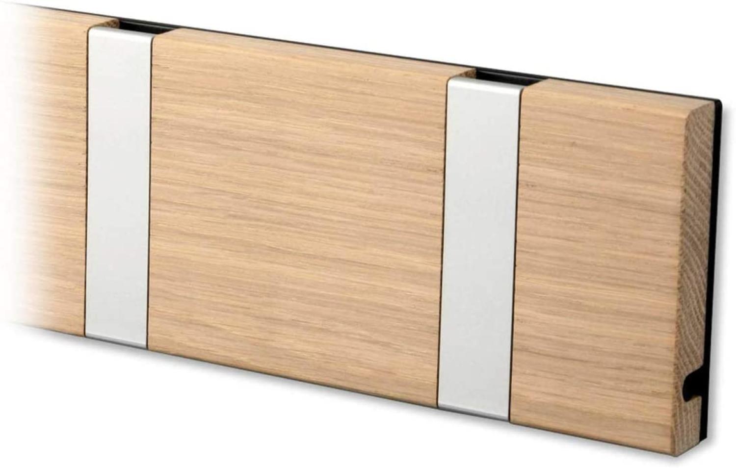 LoCa Garderobe Knax 4 Eiche (gekalkt) mit Alu Haken klappbar Länge 39,6 cm Bild 1