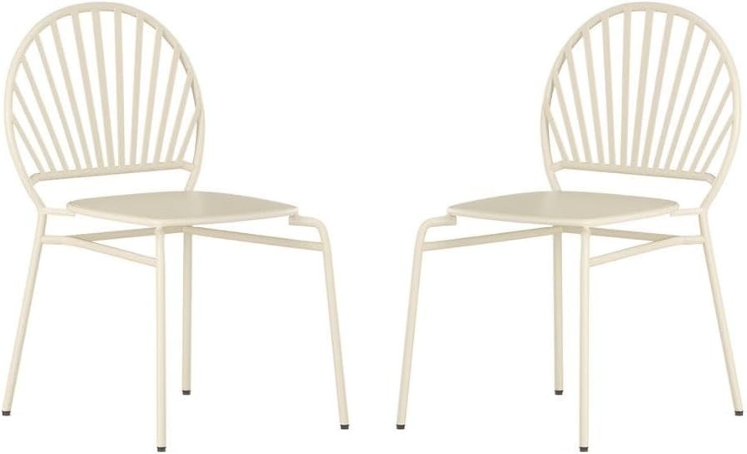 Vente-unique - Gartenstuhl stapelbar 2er-Set - Metall - Beige - CEDEIRA von MYLIA Bild 1