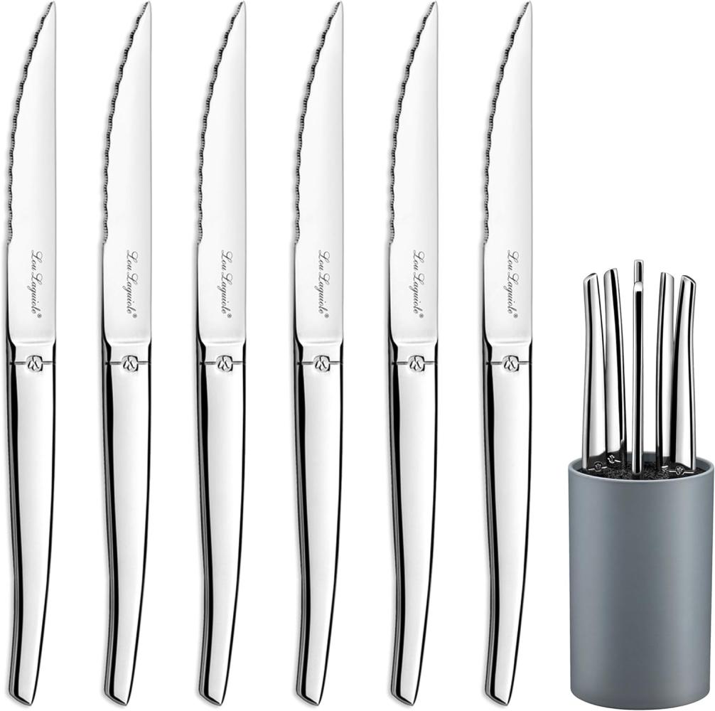 Amefa JET - 6-pc steak knives in grey block - mirror Bild 1