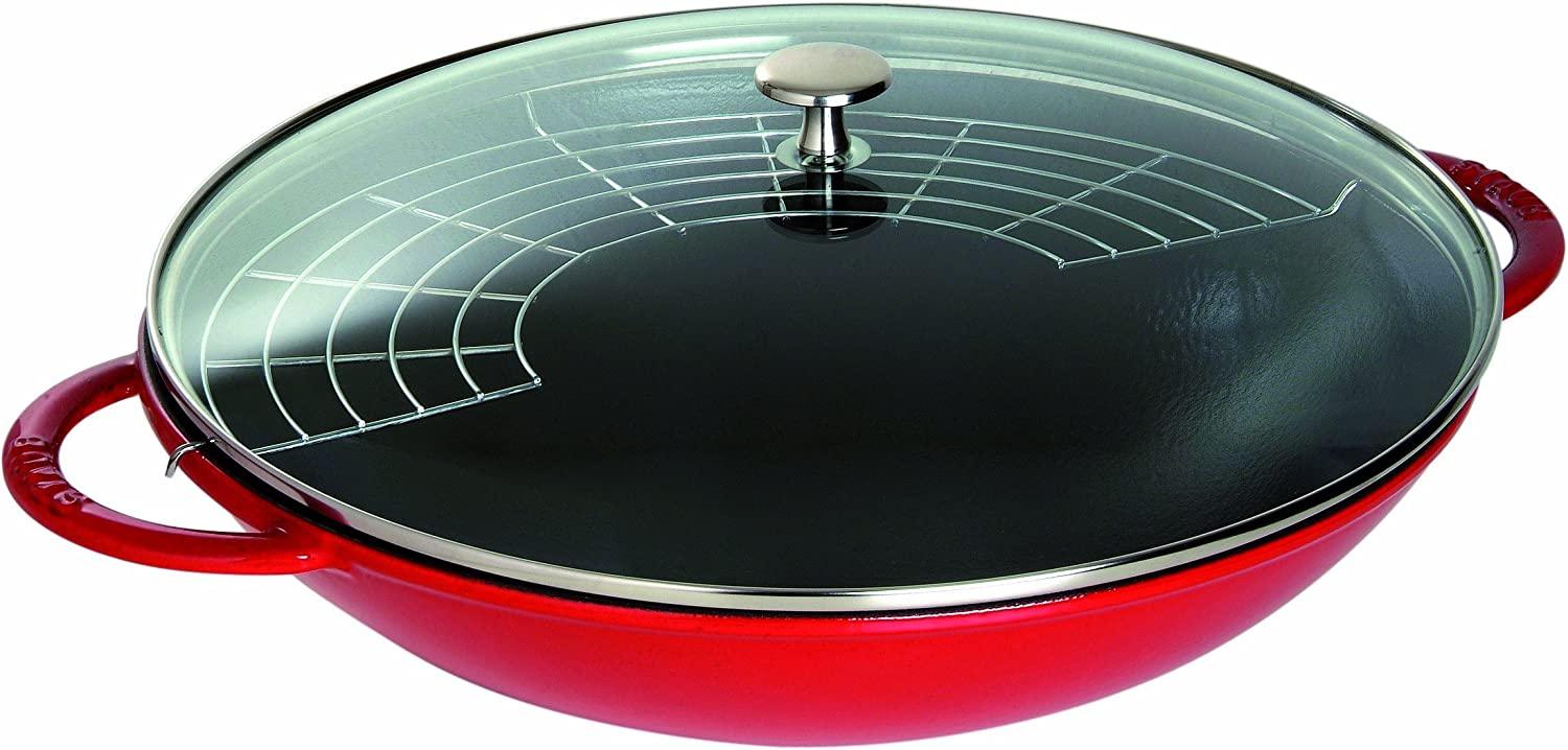 STAUB Wok nClassic Gusseisen 5,7 l Ø37cm kirschrot Bild 1