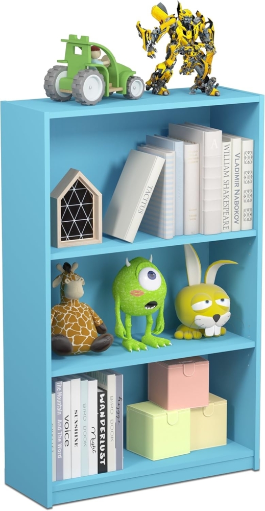 Furinno JAYA Einfaches Bücherregal, Hellblau, 24. 13x62. 23x102. 36 cm Bild 1