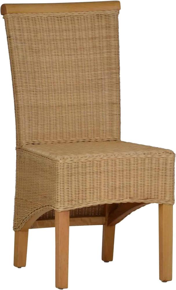 MiaMöbel Rattanstuhl 'Larissa' natur Massivholz, Rattan Mahagoni Modern Bild 1