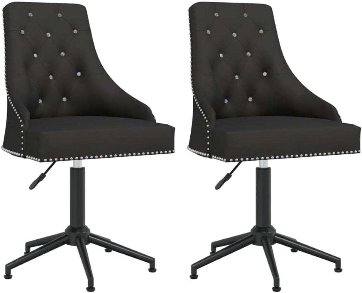 vidaXL Esszimmerstühle 2 Stk. Drehbar Schwarz Samt, Drehbar [3093115] Bild 1